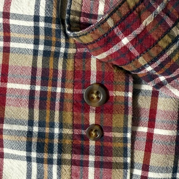 Carhartt Mens Relaxed Fit Plaid Button-Up Shirt Red/White Medium Long Sleeve Cot - Picture 9 of 9